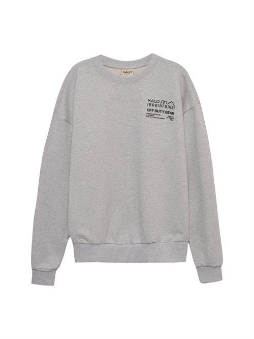 Graphic Boxy Crew Light Grey Melange Unisex
