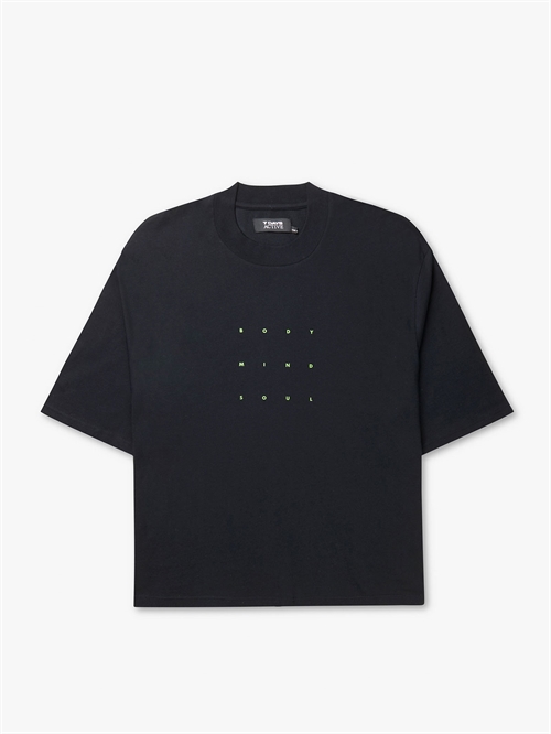 Organic Graphic Boxy Tee T-Shirt Black Unisex