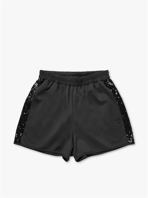 Sequinned Tech Shorts Black