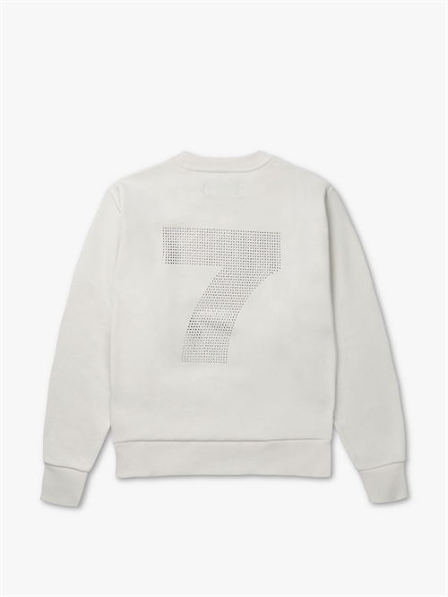 Organic Fitted Crewneck Sweatshirt White Alyssum