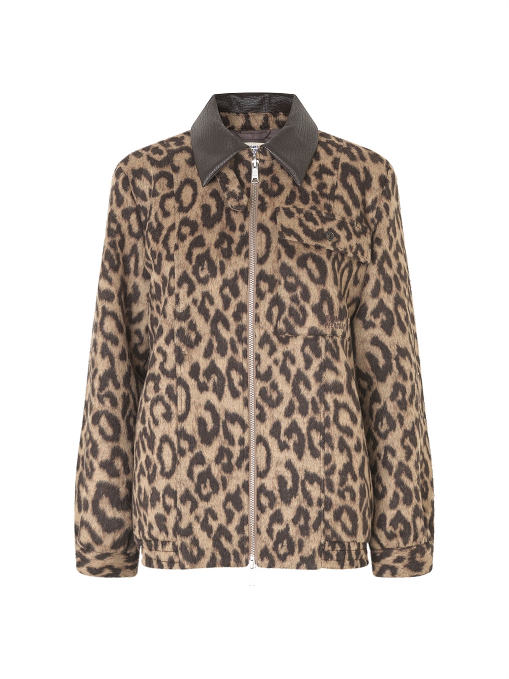 Beline Jakke Wool Camel Leopard