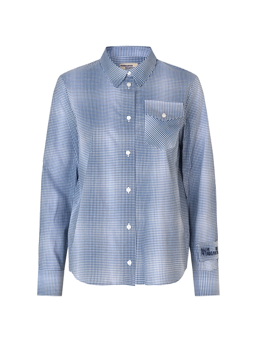 Menja Skjorte Blue Mini Check 