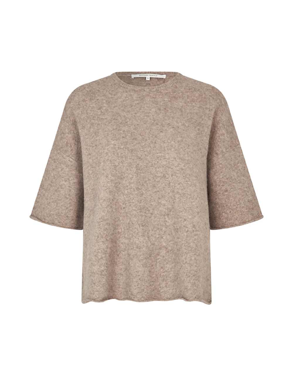 Selana Strik O-Neck Camel melange