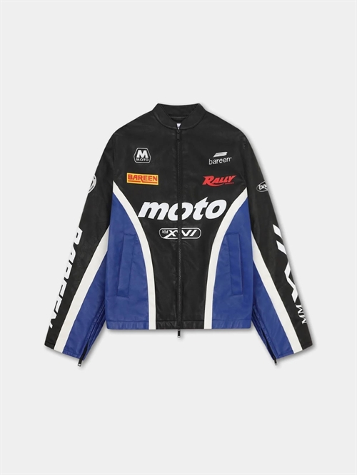 Faux Leather MOTO Jacket Cobalt Blue Unisex