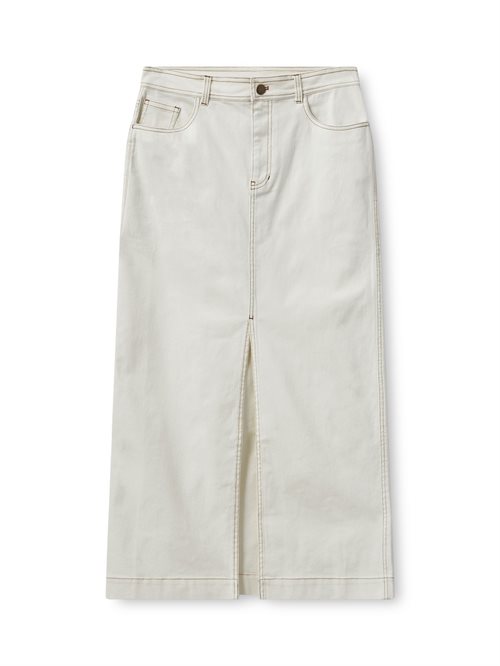 Classic Jeans Skirt Cream White