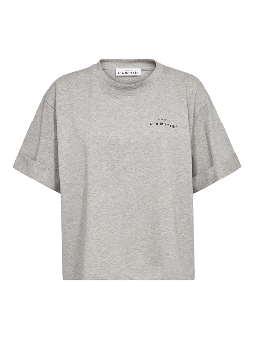 Crew Neck Crop Tee Grey Melange
