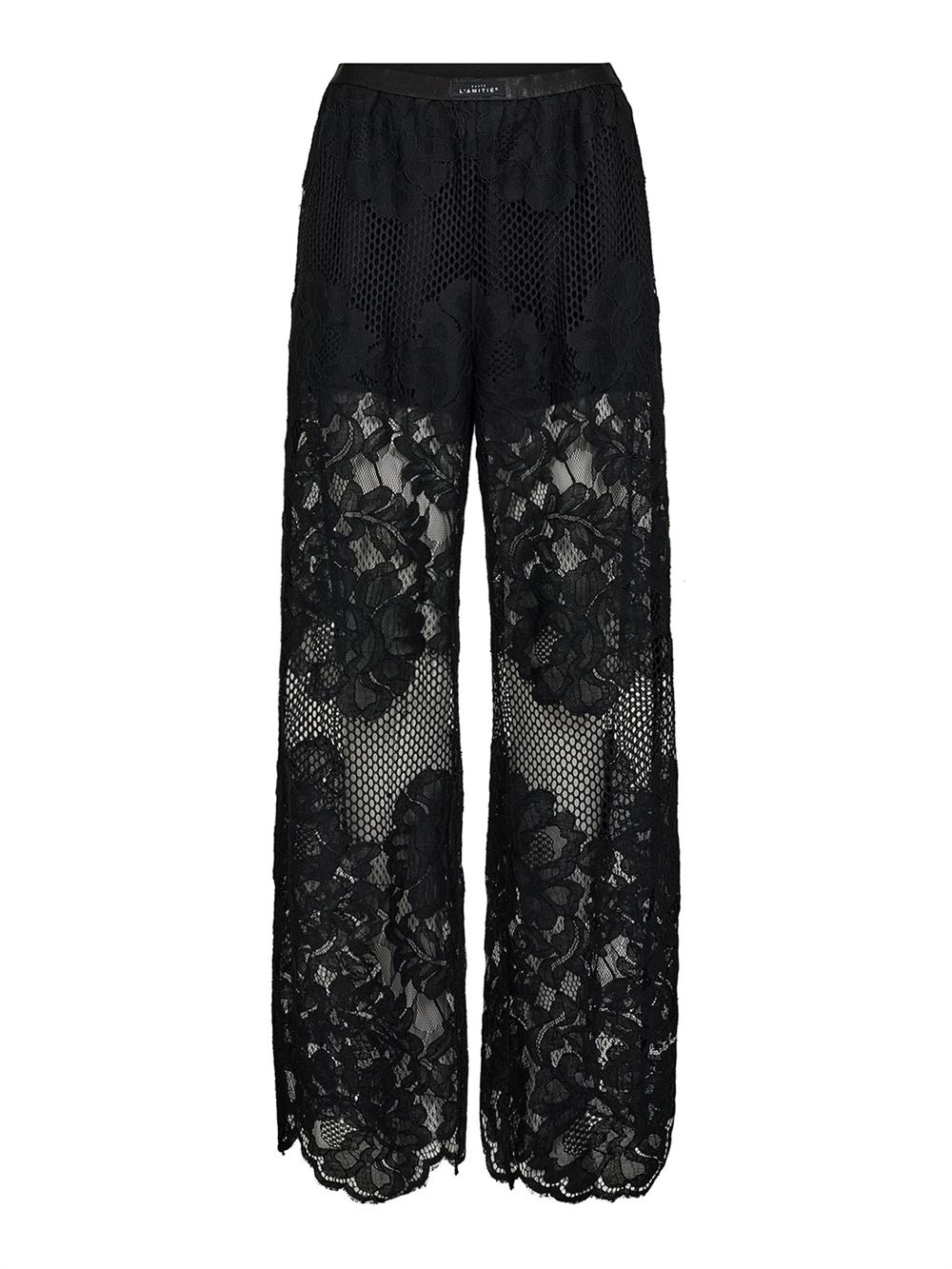 Curvey Lace Hem Bukser Black