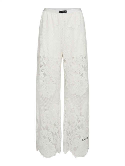 Curvey Lace Hem Bukser Off White