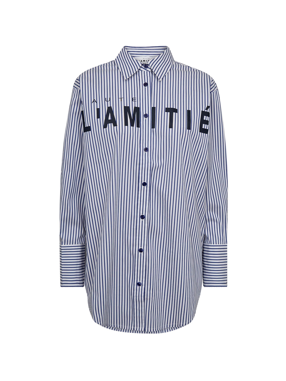 Stripe Chest Logo Skjorte White Blue Stripe