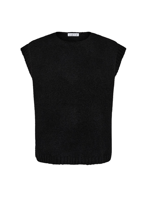 Toby Strikket Vest Black