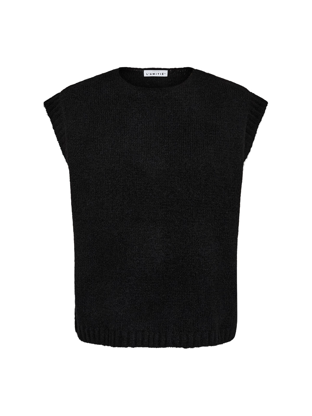 Toby Strikket Vest Black
