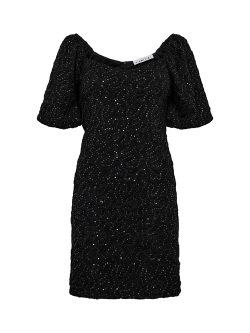 Dazzy Crease Sequin Kjole Black