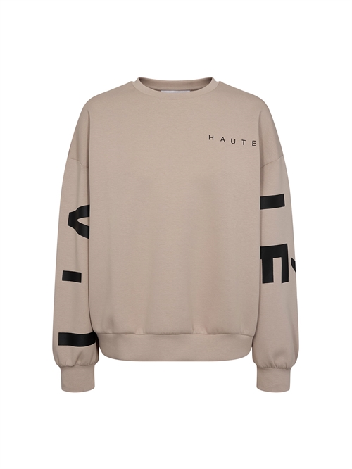 Maxi Split Logo Sweatshirt Beige 