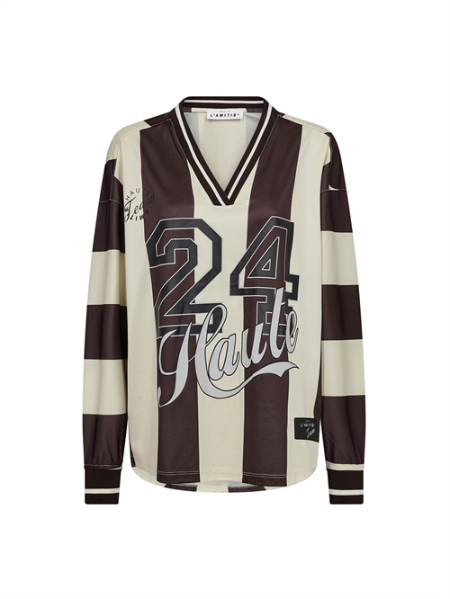 Haute 24 Stripe Blouse Mocca / Pearl