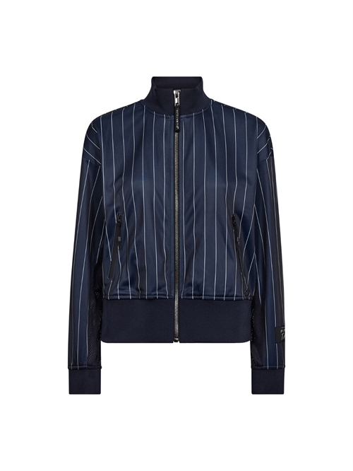 Pin Stripe Zip Sweat Navy