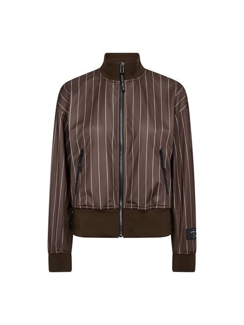 Pin Stripe Zip Sweat Mocca