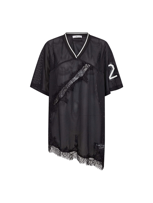 Drift Asym Lace Tee T-Shirt Black