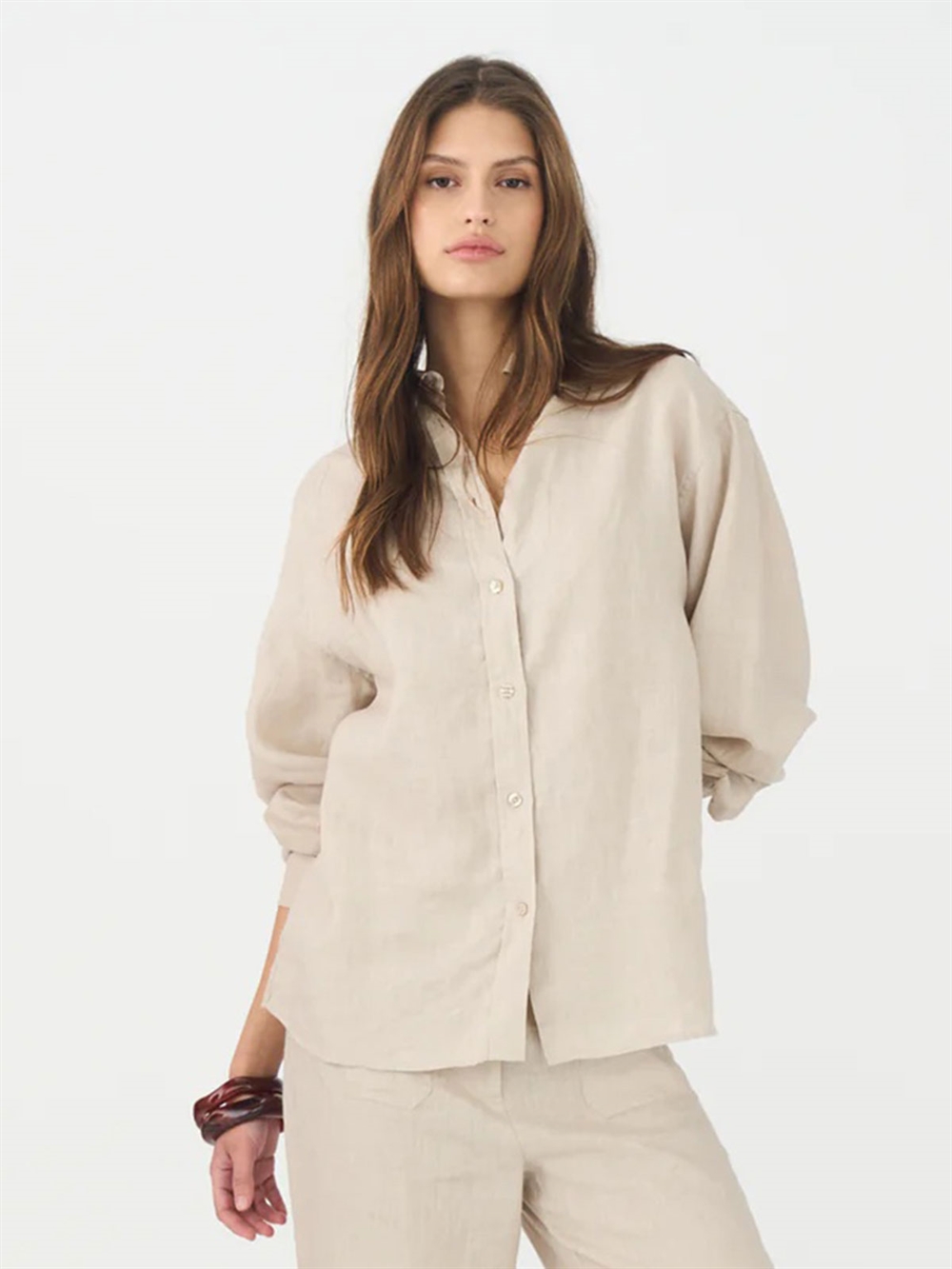 Augusta Hør Skjorte Stone Beige