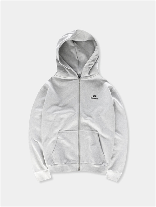Logo Oversized Zip Hoodie Cloudy Grey Unisex